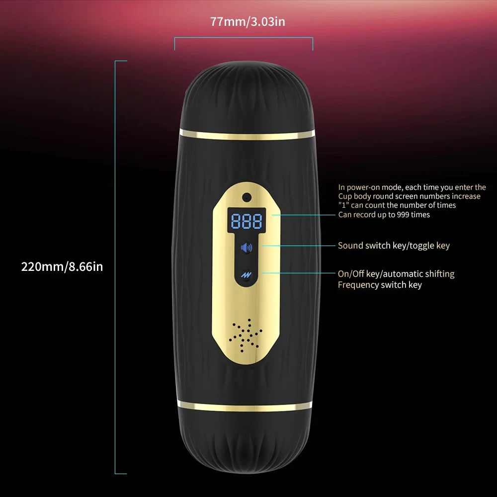 Automatic Male Masturbator Cup Blowjob Pussy Vibrator Double Head Smart Heating Insert Count Massager Sex Toy Adult Supplies