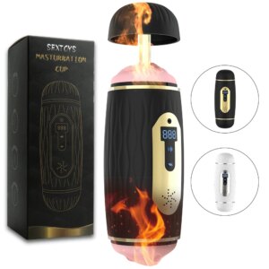 Automatic Male Masturbator Cup Blowjob Pussy Vibrator Double Head Smart Heating Insert Count Massager Sex Toy Adult Supplies