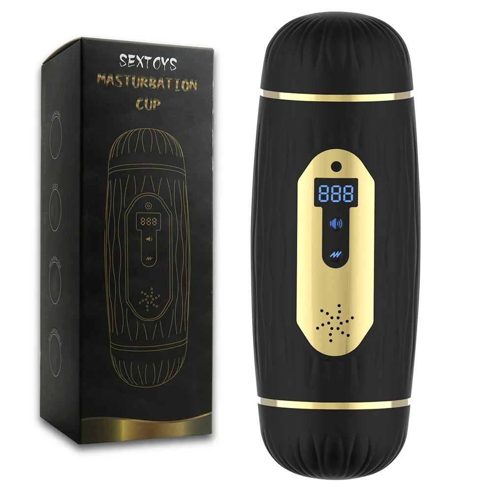 Automatic Male Masturbator Cup Blowjob Pussy Vibrator Double Head Smart Heating Insert Count Massager Sex Toy Adult Supplies