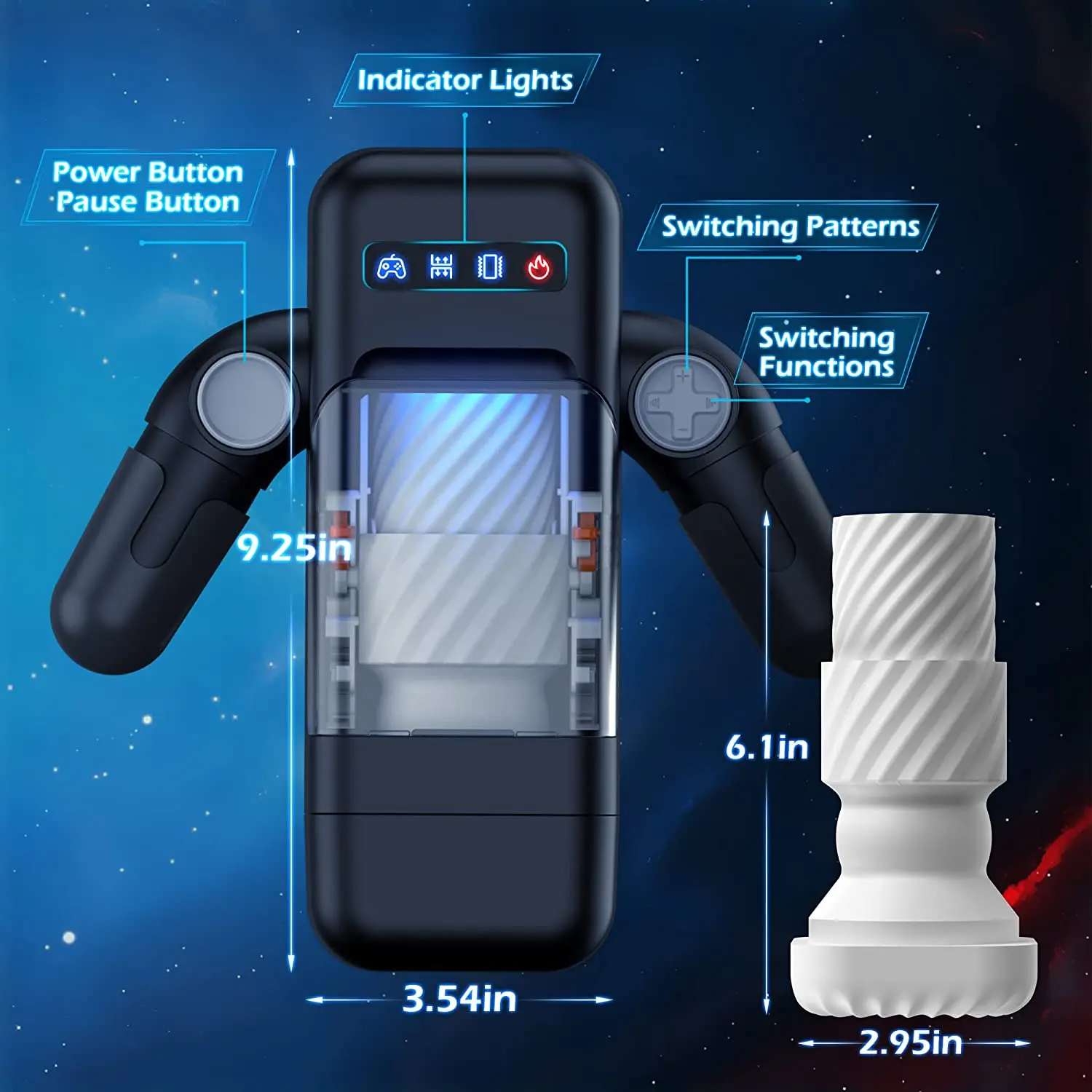 HESEKS Automatic Games Cup Portable Handheld Male Masturbators Cup with 10 Thrusting Vibration Modes Sex Toys for Men 18+ HESEKS Automatic Games Cup Portable Handheld Male Masturbators Cup with 10 Thrusting Vibration Modes Sex Toys for Men 18+