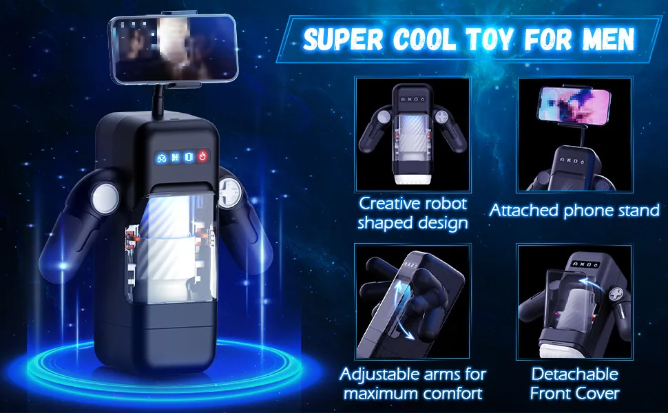 HESEKS Automatic Games Cup Portable Handheld Male Masturbators Cup with 10 Thrusting Vibration Modes Sex Toys for Men 18+