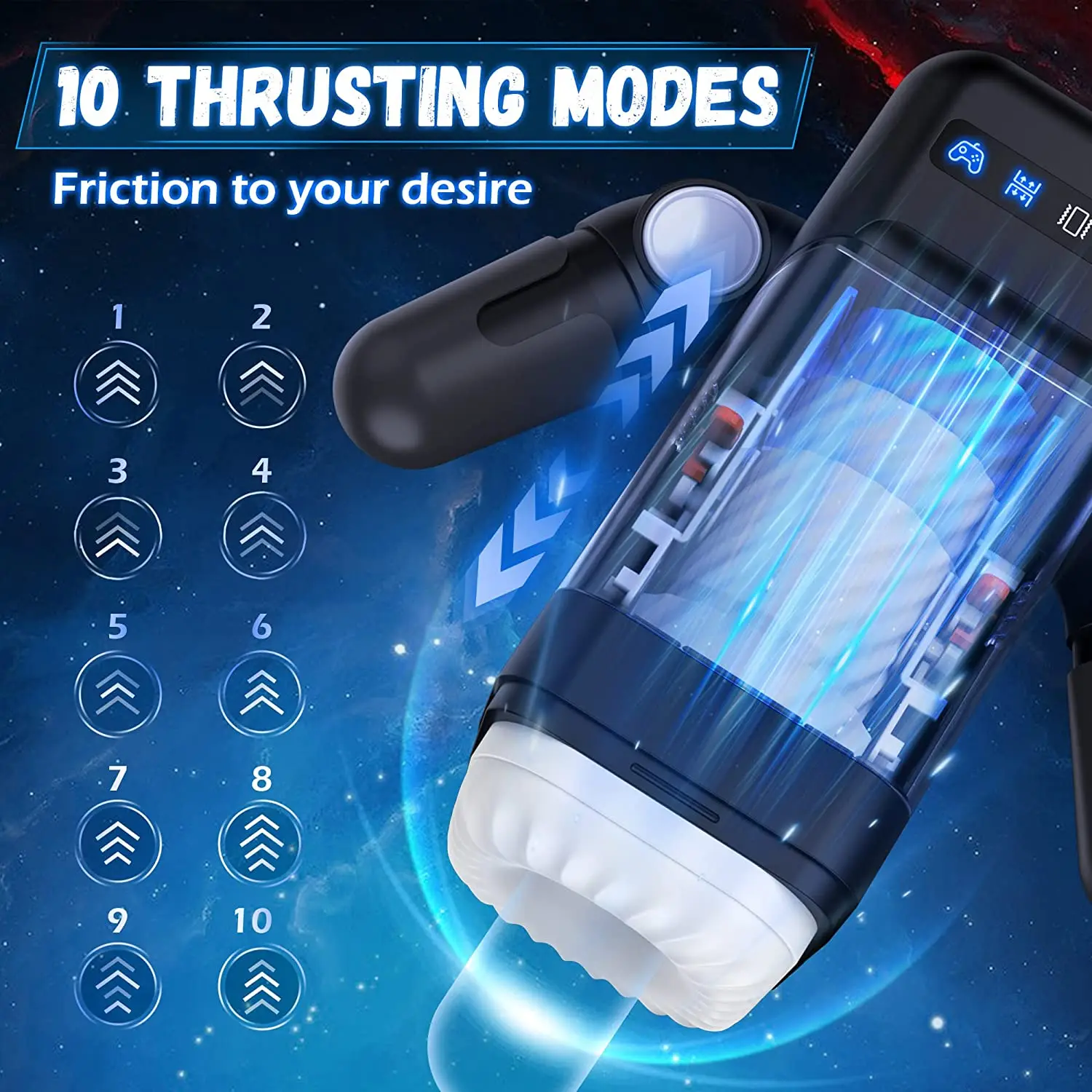 HESEKS Automatic Games Cup Portable Handheld Male Masturbators Cup with 10 Thrusting Vibration Modes Sex Toys for Men 18+ HESEKS Automatic Games Cup Portable Handheld Male Masturbators Cup with 10 Thrusting Vibration Modes Sex Toys for Men 18+