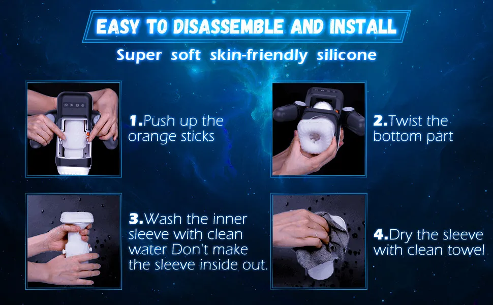 HESEKS Automatic Games Cup Portable Handheld Male Masturbators Cup with 10 Thrusting Vibration Modes Sex Toys for Men 18+