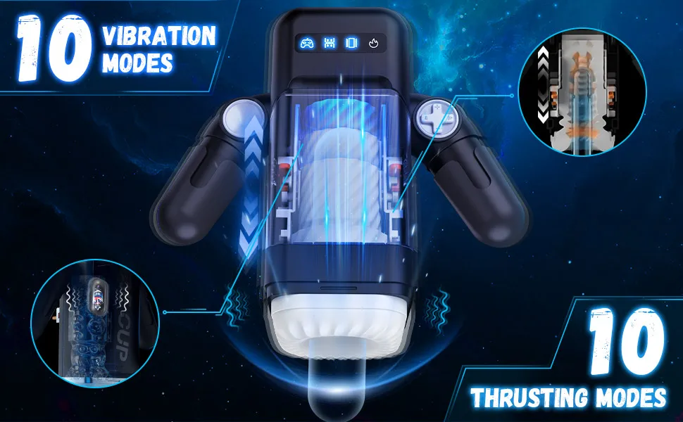 HESEKS Automatic Games Cup Portable Handheld Male Masturbators Cup with 10 Thrusting Vibration Modes Sex Toys for Men 18+ HESEKS Automatic Games Cup Portable Handheld Male Masturbators Cup with 10 Thrusting Vibration Modes Sex Toys for Men 18+