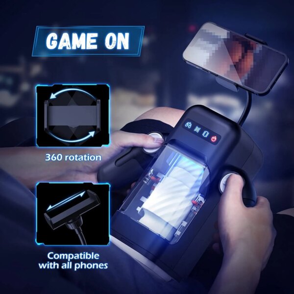 Automatic Games Cup Portable Handheld Male Masturbators Cup with 10 Thrusting Vibration Modes Sex Toys for Men 18+