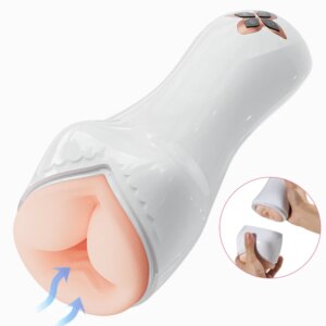 Automatic Masturbator for Men Sucking Vibrating Real Pussy Blowjob Machine Male Sex Toy Men Masturbation Cup Adult Goods for Men