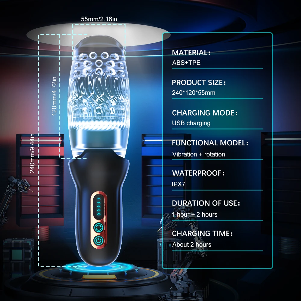 Automatic Rotating Masturbator for Man Glans Trainer Vagina Penis Massager Thrusting Vibrating Masturbation Sex Toy for Adults Automatic Rotating Masturbator for Man Glans Trainer Vagina Penis Massager Thrusting Vibrating Masturbation Sex Toy for Adults