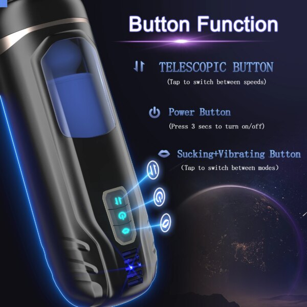 Sound-off Automatic Sucking Male Masturbator Real Electric Blowjob Pocket Pussy Telescopic Vibrator Masturbation for Man