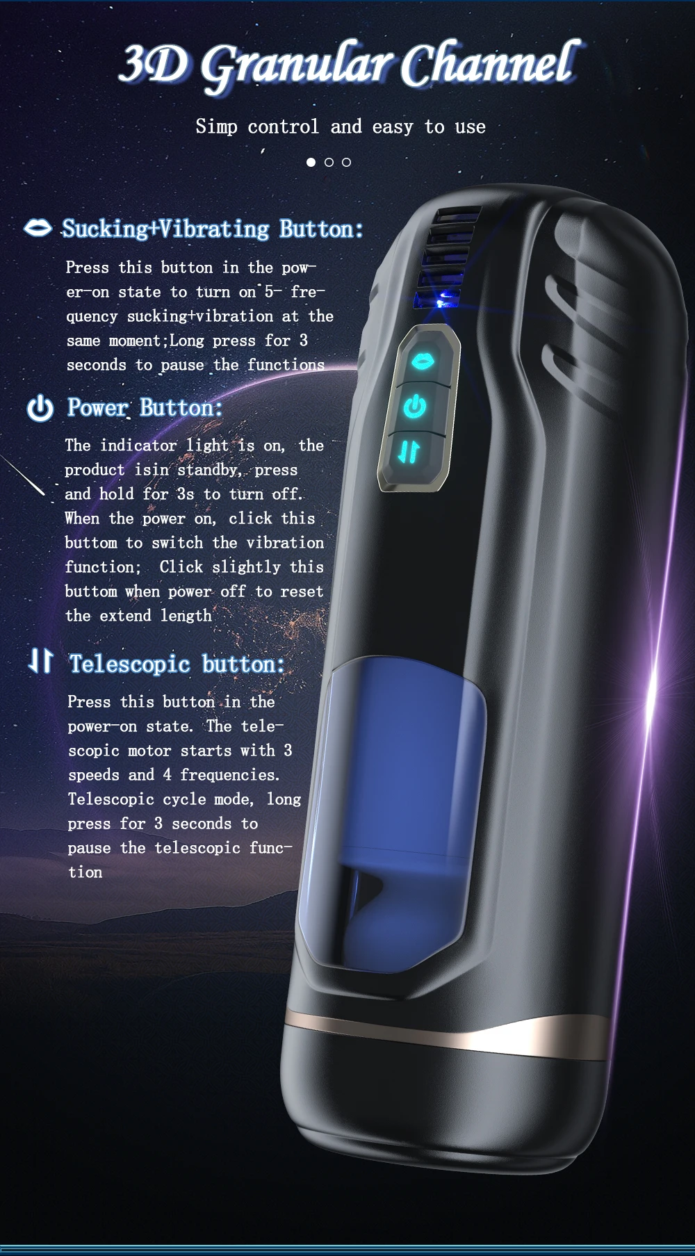 HESEKS Sound-off Automatic Sucking Male Masturbator Real Electric Blowjob Pocket Pussy Telescopic Vibrator Masturbation for Man