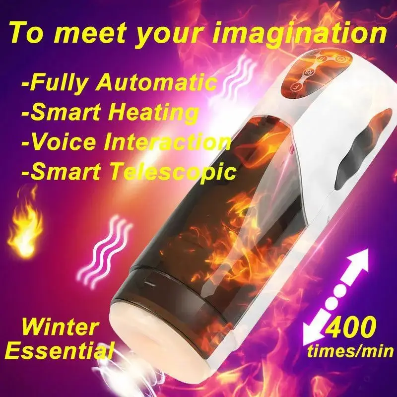Automatic Male Masturbator Cup Real Vagina Telescopic Rotation Sucking Vibrator Blowjob Masturbation Adults Penis Sex Toys
