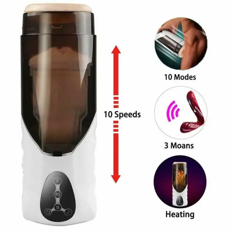 Automatic Male Masturbator Cup Real Vagina Telescopic Rotation Sucking Vibrator Blowjob Masturbation Adults Penis Sex Toys