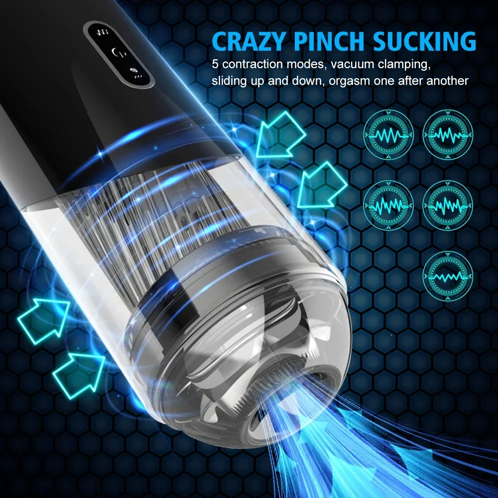 Automatic Male Masturbator Powerful Vacuum Suction Glans Penis Trainer Blowjob Sucking Sex Machine Adult Sex Toys for Men Automatic Male Masturbator Powerful Vacuum Suction Glans Penis Trainer Blowjob Sucking Sex Machine Adult Sex Toys for Men