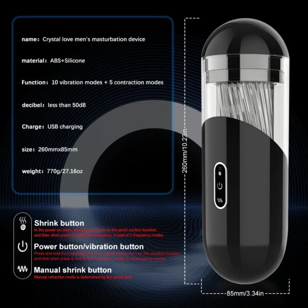 Automatic Male Masturbator Powerful Vacuum Suction Glans Penis Trainer Blowjob Sucking Sex Machine Adult Sex Toys for Men