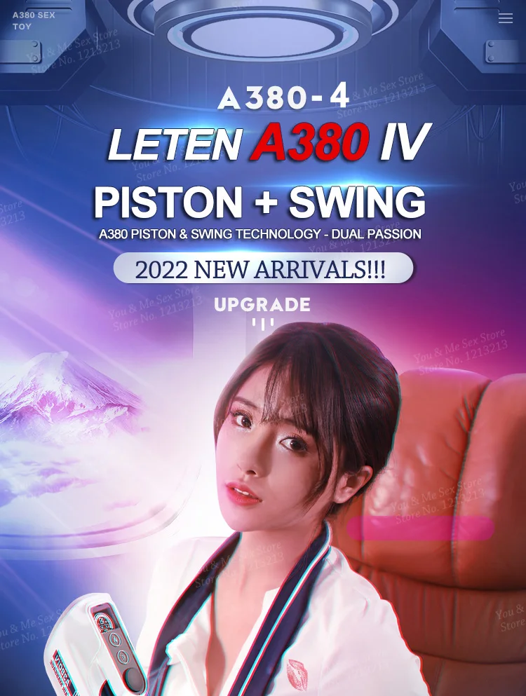 2023 New Leten A380 IV Automatic Piston Telescopic Male Masturbator Cup Heating Vagina Moaning Sex Machine Sex Toys For Man Gay
