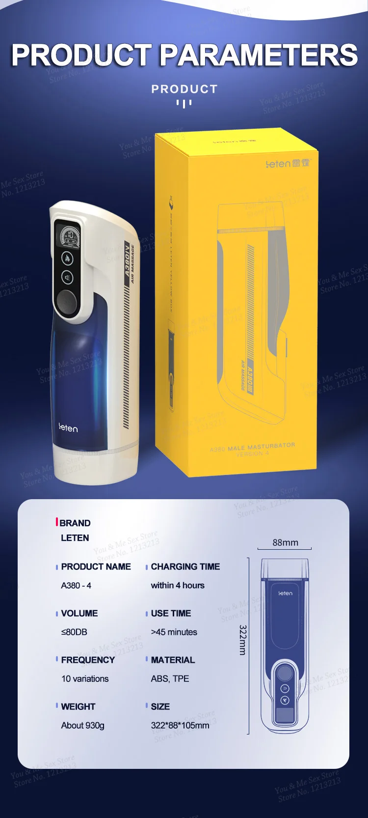 2023 New Leten A380 IV Automatic Piston Telescopic Male Masturbator Cup Heating Vagina Moaning Sex Machine Sex Toys For Man Gay