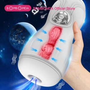 Automatic Masturbator Cup Male, Vibrator for Men Penis Blowjob Sucking Machine, Silicone Vagina Masturbation Cup Sex Toy Adult