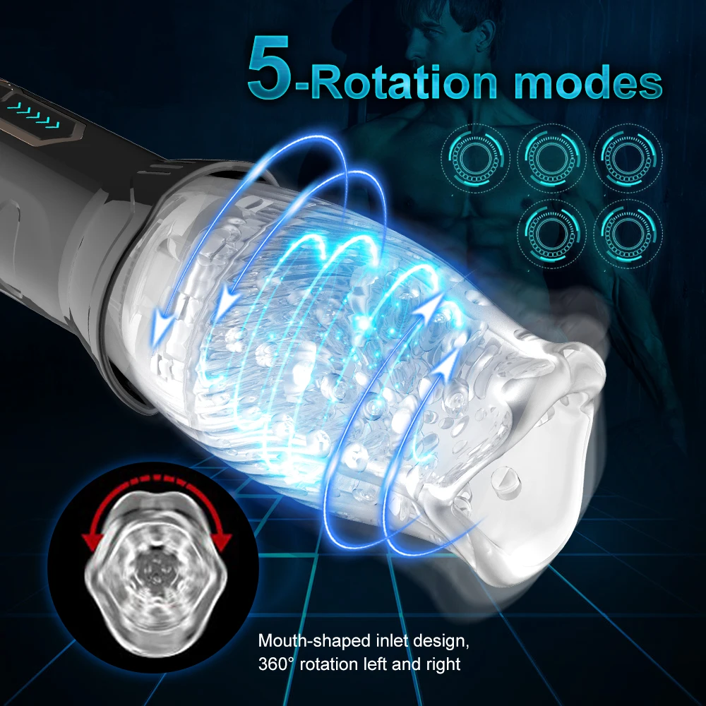 Rotating Vibrating Masturbator for Men Real Oral Sex Glans Trainer Penis Massage Male Masturbator Glans Vibrator Sex Toy for Men