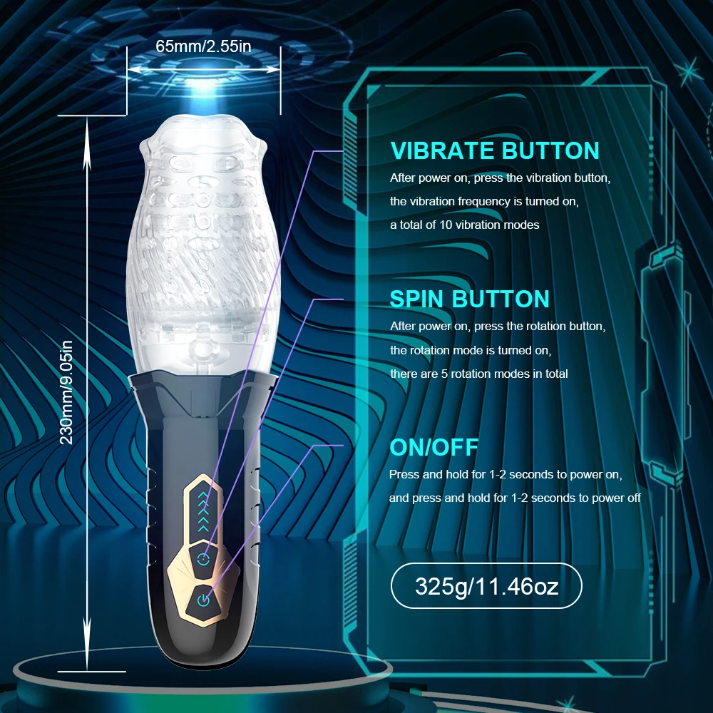 Rotating Vibrating Masturbator for Men Real Oral Sex Glans Trainer Penis Massage Male Masturbator Glans Vibrator Sex Toy for Men