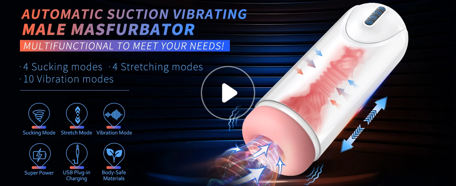 Real Air Sucking Male Masturbator Automatic Vacuum Erotic Oral Blowjob Cup Adult Sex Toys For Men Masturbation Goods Toy