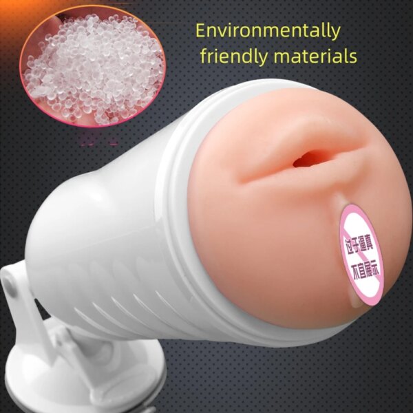 2IN 1Male Masturbator Cup Intelligent Voice Vibration Blowjob Real Vagina Pocket Pussy Penis Oral Sex Machine Toys for Man 18+