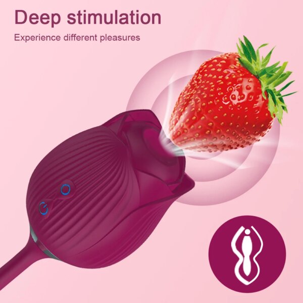 Rose-Flower Sucking Licking Vibrator Clit Sucker Vagina Patting G Spot Stimulator Female Masturbator Erotic Sex Toy for Women