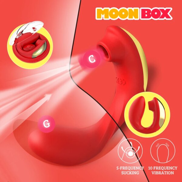 Moonbox Sucking Vibrator Clitoral Stimulator Flexible Dual Vibration Nipple Clitoris 18 Sex Toys For Women Couples Gift