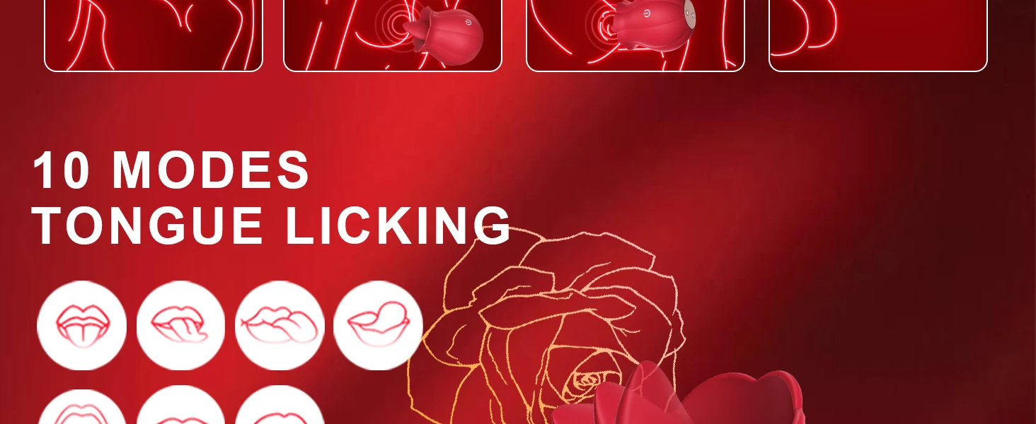 Rose Licking Dildo Vibrator Nipple Clitoral Stimulator Vibrating Egg Tongue Lick Clitoris Sucker Sex Toy Adult Toys for Women
