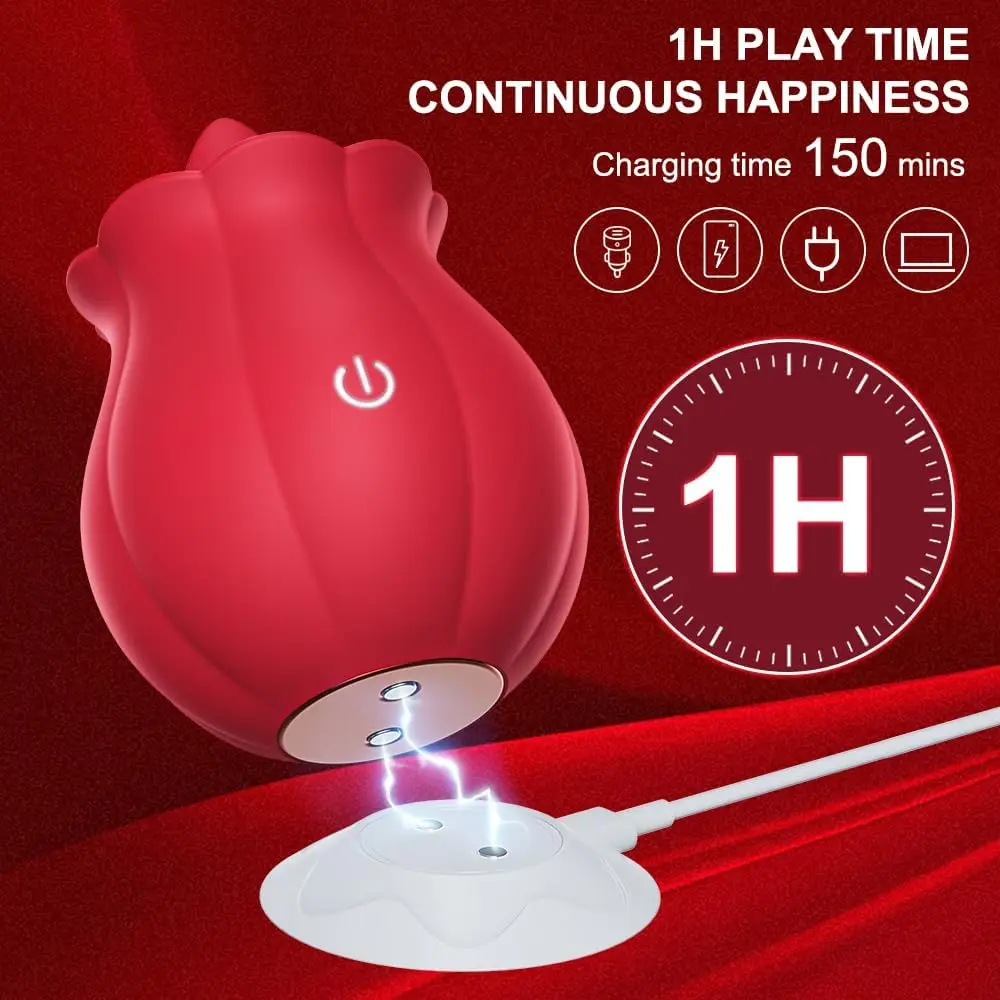 Rose Licking Dildo Vibrator Nipple Clitoral Stimulator Vibrating Egg Tongue Lick Clitoris Sucker Sex Toy Adult Toys for Women
