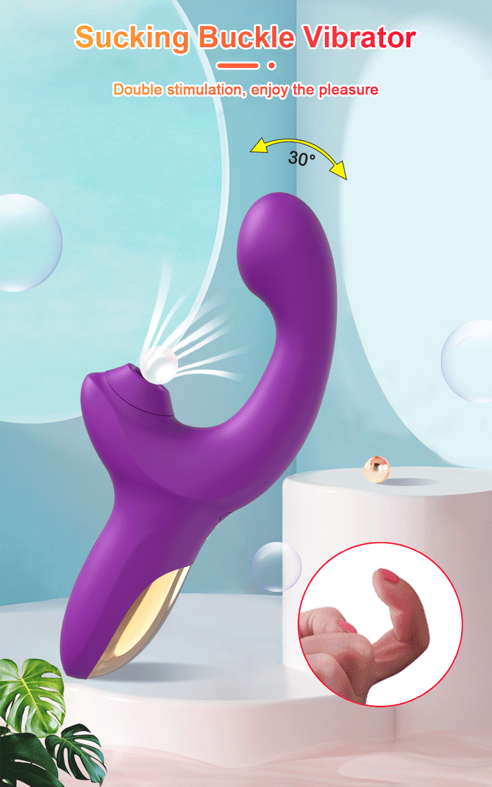 Rabbit Sucking Vibrator Clitoral G Spot Stimulation Adult Sex Toys for Women Vibrating Finger Massager with Suction Vibration