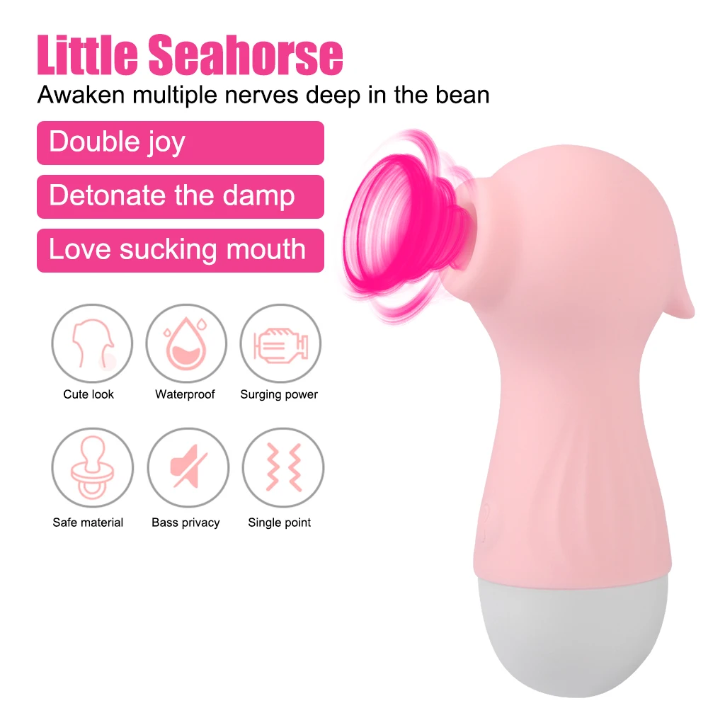10cm Sucking Vibrator For Women Breast Enlarger Nipple Clit Sucker Sucks Vagina Anal Sex Toys Female Masturbator Erotic Seahorse