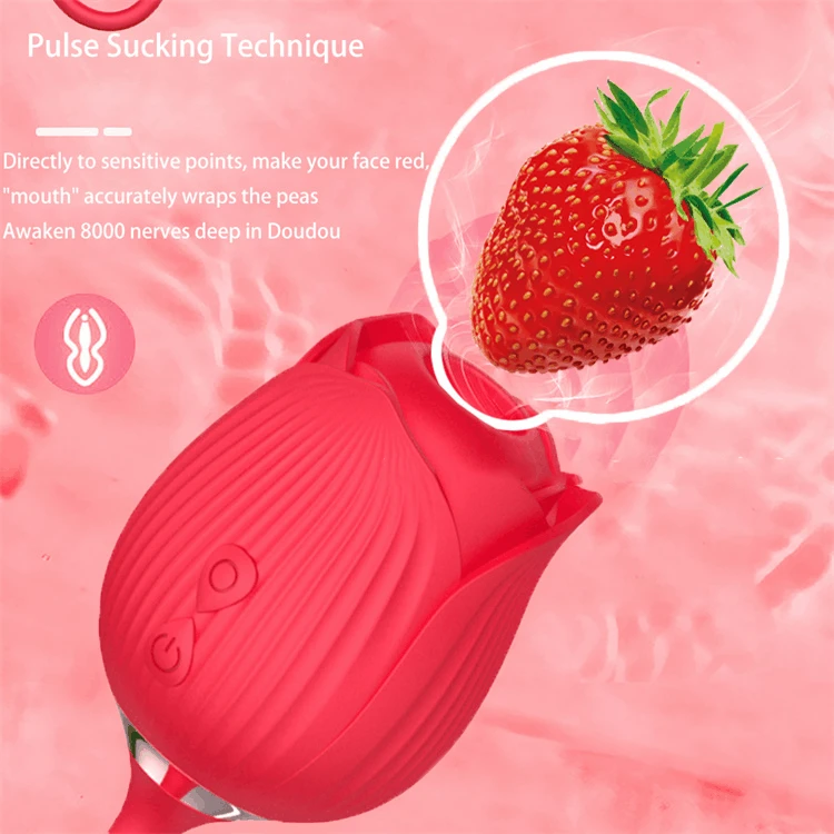 Rose G-spot Vibrator 10 Speed Clitoral Sucking Stimulation Dildo Masturbation Nipple Suction Female Oral Clit Sex Toys for Women