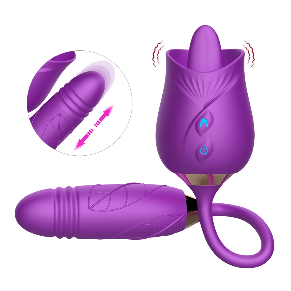 Rose G-spot Vibrator 10 Speed Clitoral Sucking Stimulation Dildo Masturbation Nipple Suction Female Oral Clit Sex Toys for Women