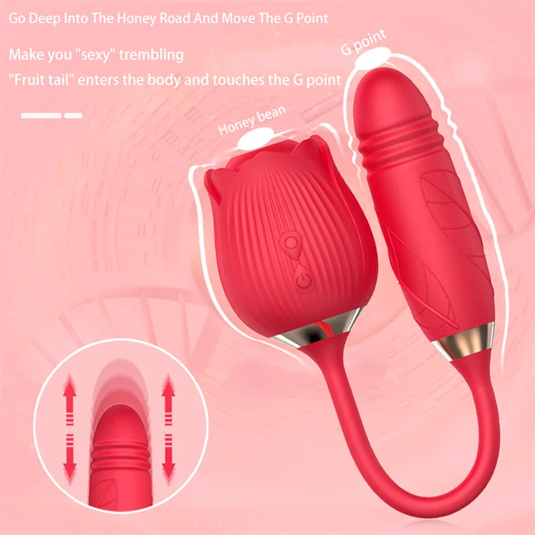 Rose G-spot Vibrator 10 Speed Clitoral Sucking Stimulation Dildo Masturbation Nipple Suction Female Oral Clit Sex Toys for Women