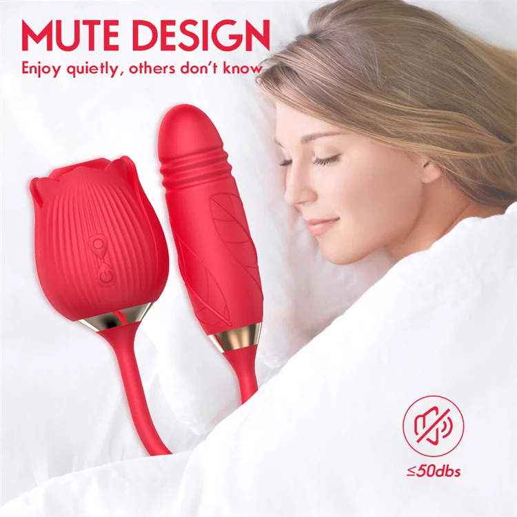 Rose G-spot Vibrator 10 Speed Clitoral Sucking Stimulation Dildo Masturbation Nipple Suction Female Oral Clit Sex Toys for Women