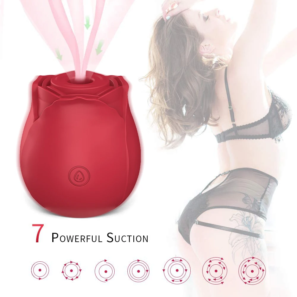Rose Clit Sucking Vibrator Powerful Oral Licking Nipple Sucker G Spot Stimulator Adult Sex Toys for Women Vagina Intimate Goods