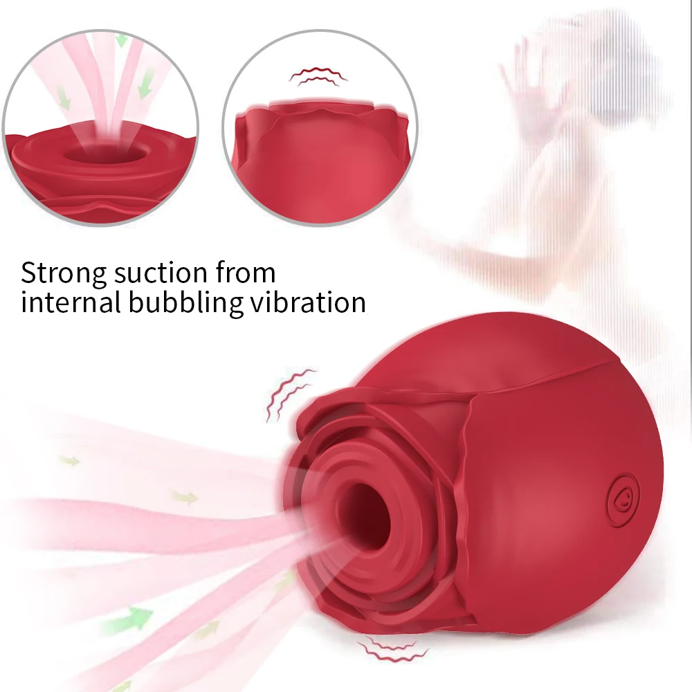 Rose Clit Sucking Vibrator Powerful Oral Licking Nipple Sucker G Spot Stimulator Adult Sex Toys for Women Vagina Intimate Goods
