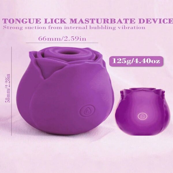Rose Vibrator Nipple Clitoral Suction Cup Oral Sex Stimulator Sucking Vibrator Suitable for Female Clitoral Masturbation Sex Toy