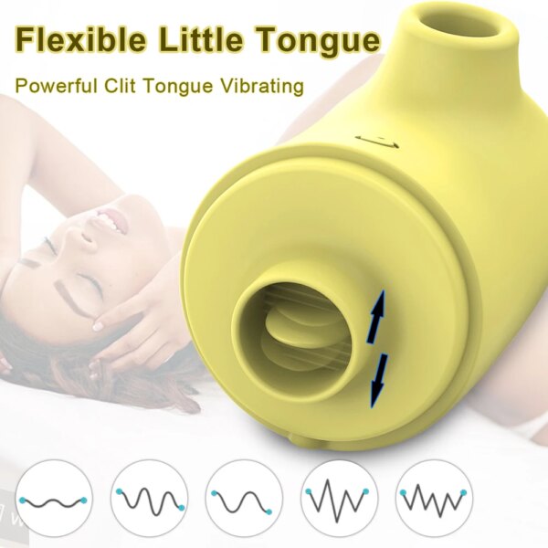 Pussy Licking Toy Clitoris Sucker 2 in 1 Oral Tongue Clitoris Stimulator Nipple Clit Sucker Vibrator Sex Toys for Women Adult 18