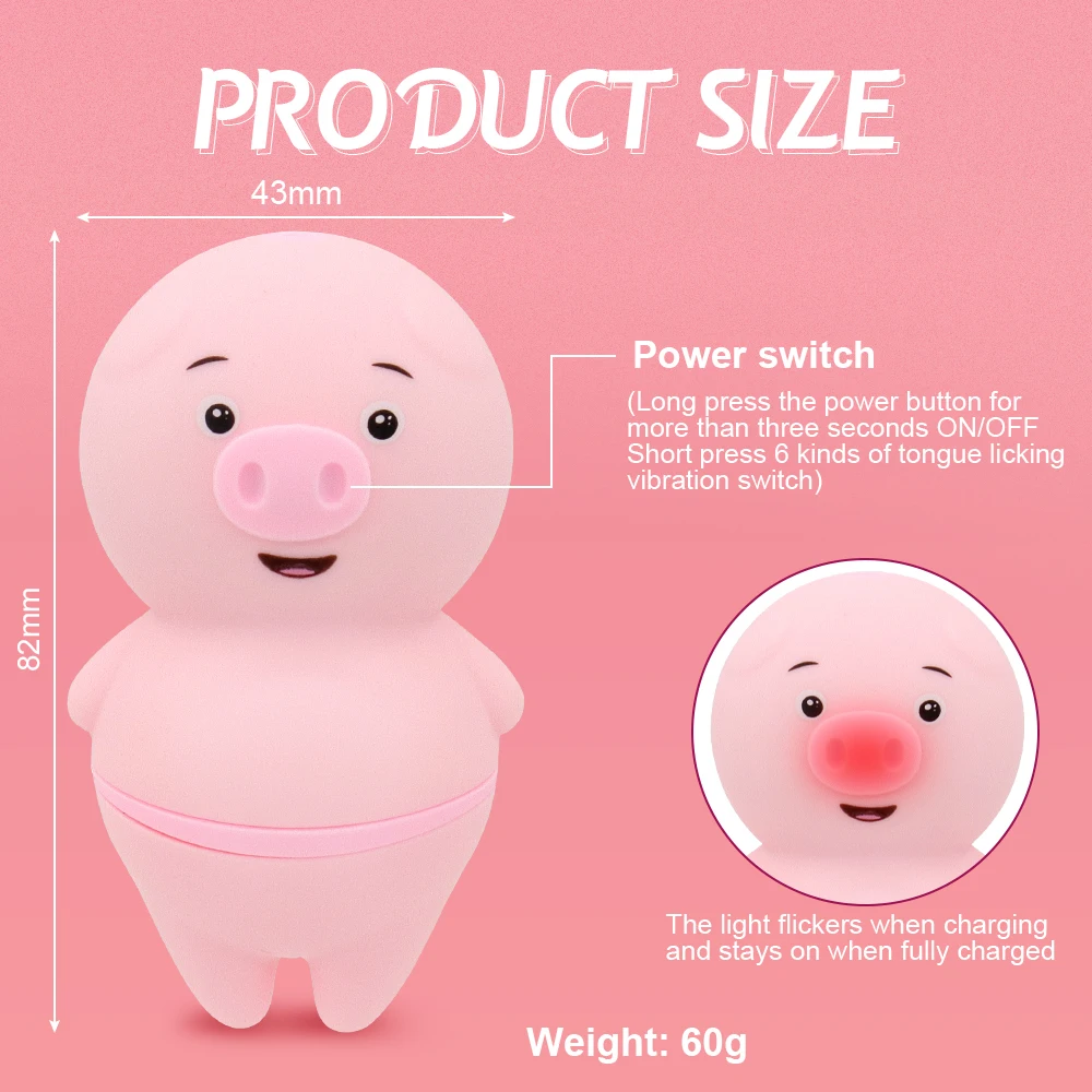Sexy Pig Clitoris Licking Sucking Vibrator for Woman Clit Nipple Sucker Massager Blowjob Fast Orgasm Sex Toys Adult Erotic Goods