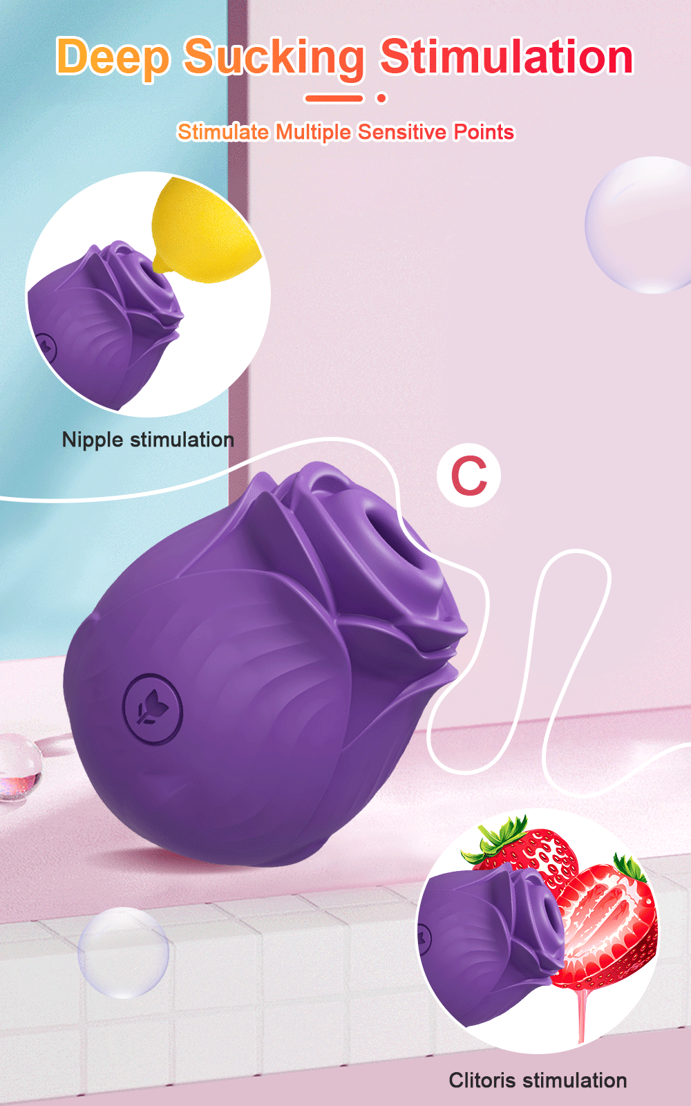 Rosetoy vibrator Female Clit Nipple Sucker Oral Licking Clitoris Stimulator Massager Powerful Sex Toys Adults Goods for Women Rosetoy vibrator Female Clit Nipple Sucker Oral Licking Clitoris Stimulator Massager Powerful Sex Toys Adults Goods for Women