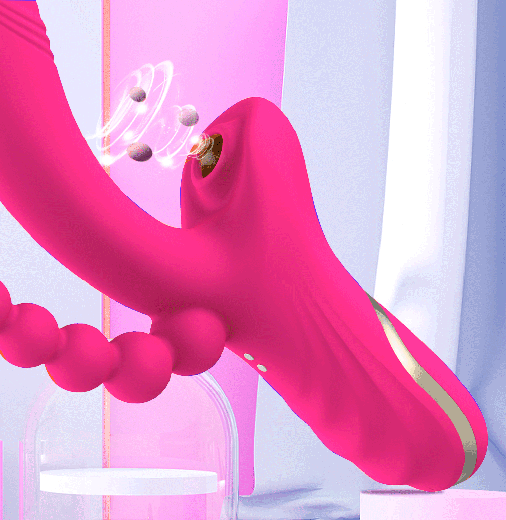 Consolador 3 en 1 para mujer, vibrador con ventosa para clítoris, punto G, lengua, lamer, estimulador al vacío, Juguetes sexuale