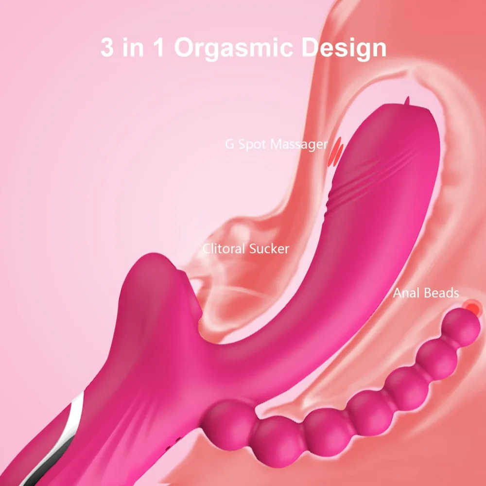 Consolador 3 en 1 para mujer, vibrador con ventosa para clítoris, punto G, lengua, lamer, estimulador al vacío, Juguetes sexuale