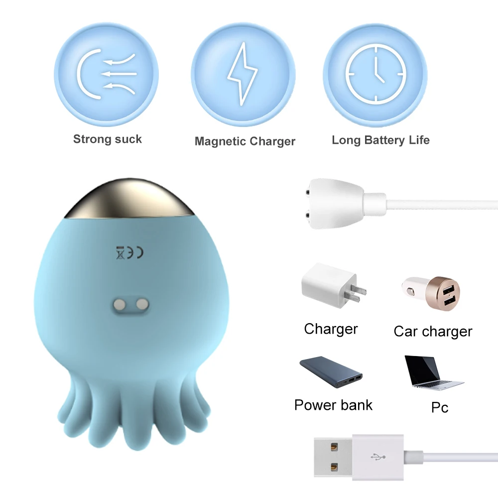 Jellyfish Vaginal Aspiration Vibrator Intimate Good Nipple Aspirator Oral Licking Clintoris Stimulates Powerful Female Sex Toys