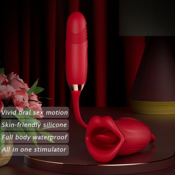 Telescopic Tongue Licking Sucking Vibrator Female Blowjob Nipple Clit Stimulation Love Egg Dildo Vibrator Sex Toy for Women