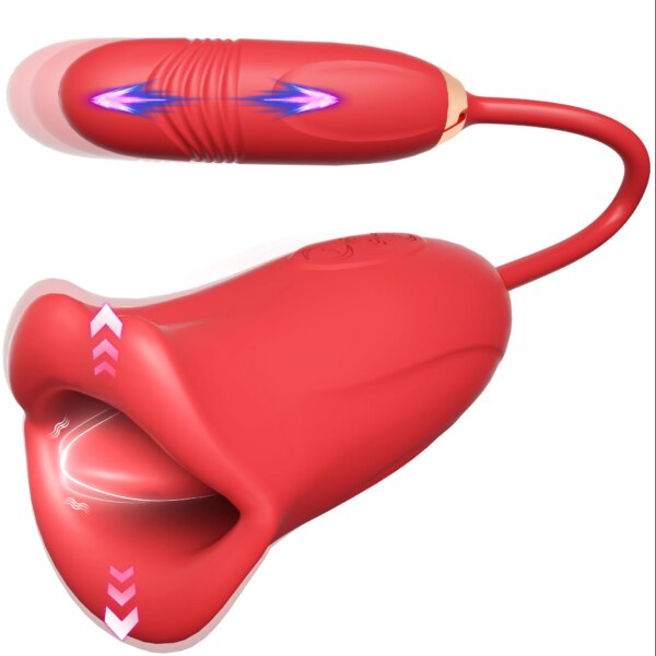 Telescopic Tongue Licking Sucking Vibrator Female Blowjob Nipple Clit Stimulation Love Egg Dildo Vibrator Sex Toy for Women