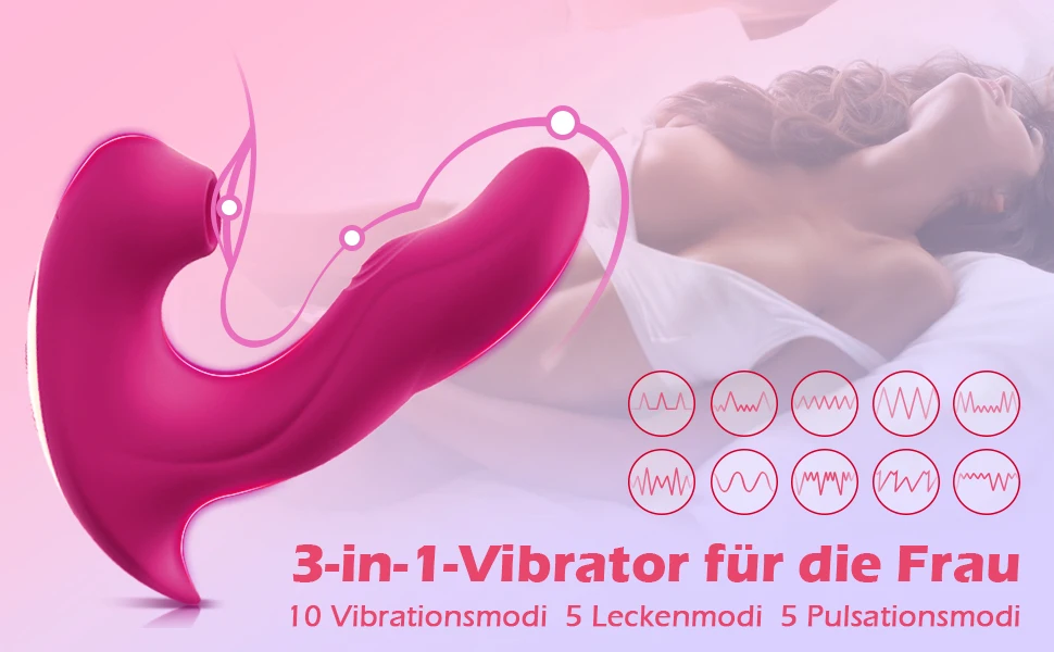 3 in 1 Clitoral Sucking Vibrator for Women Clit Clitoris Sucker Tongue Licking Dildo Adults Goods Sex Toys Female