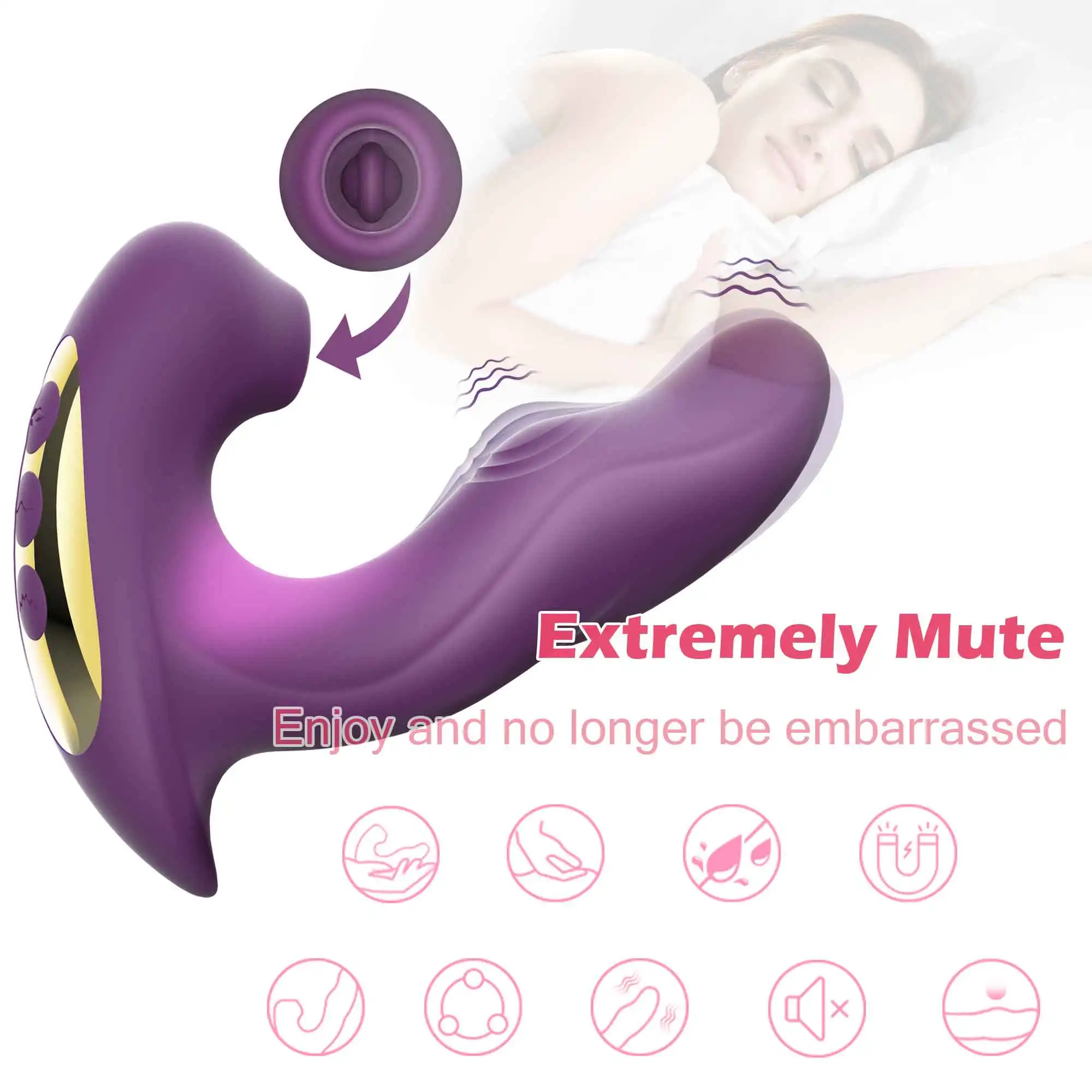 3 in 1 Clitoral Sucking Vibrator for Women Clit Clitoris Sucker Tongue Licking Dildo Adults Goods Sex Toys Female