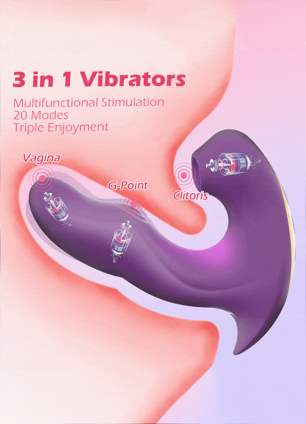3 in 1 Clitoral Sucking Vibrator for Women Clit Clitoris Sucker Tongue Licking Dildo Adults Goods Sex Toys Female