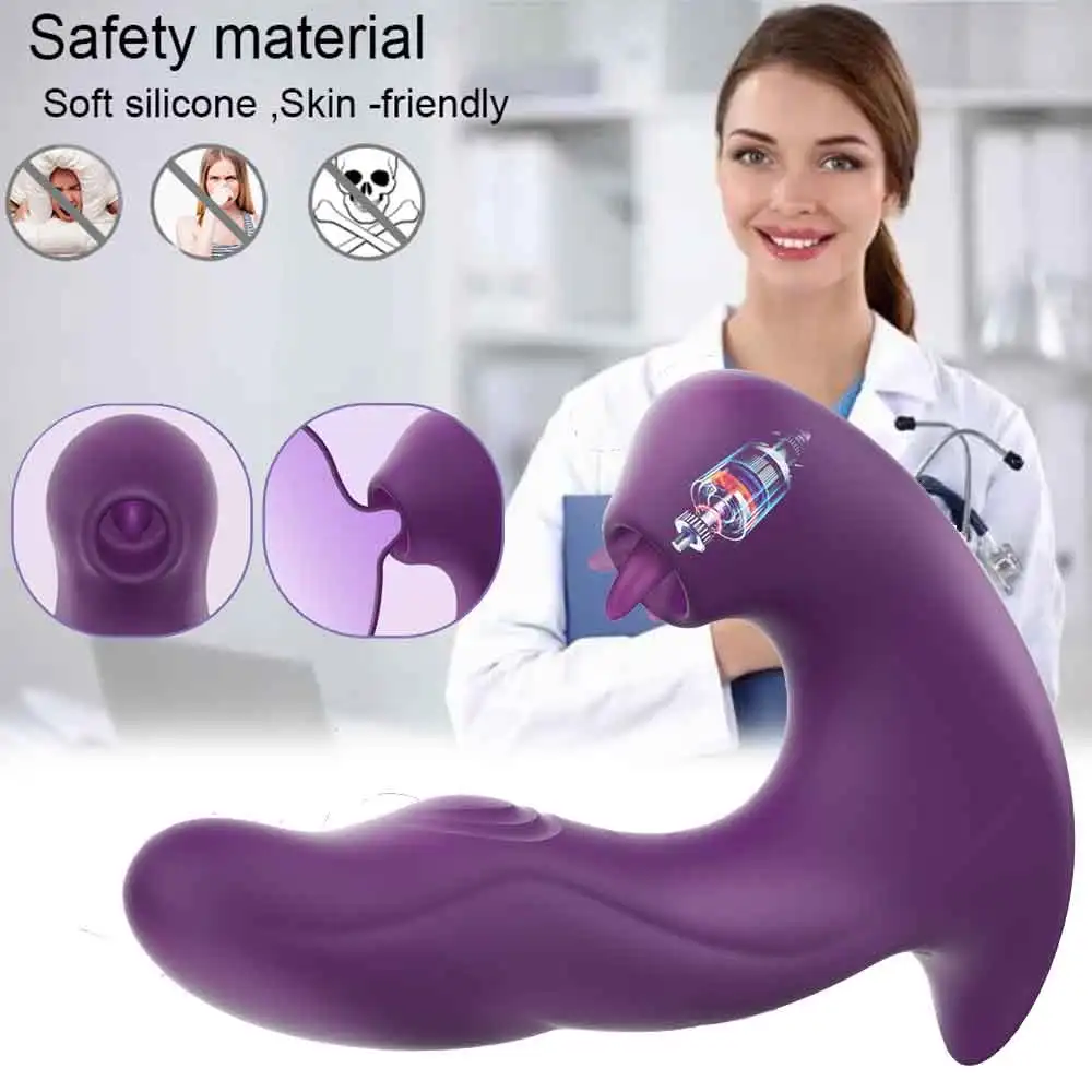 3 in 1 Clitoral Sucking Vibrator for Women Clit Clitoris Sucker Tongue Licking Dildo Adults Goods Sex Toys Female