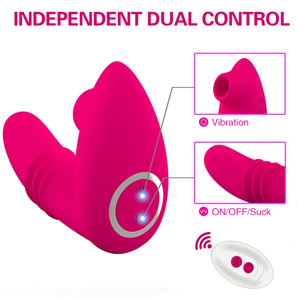 Clitoral Sucking Vibrator Female Remote Control Clit Sucker Clitoris Stimulator Real Dildo Vibrating Sex Toy For Women Adults 18